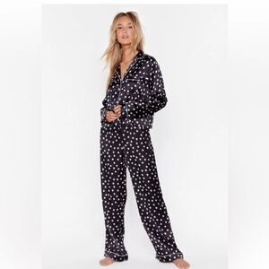 Nasty Gal Black Star Pajama Set Size 6